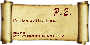 Prikosovits Enna névjegykártya